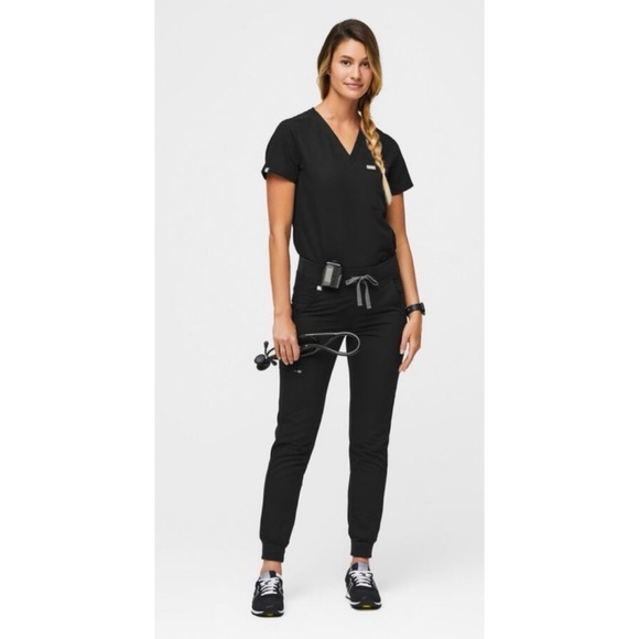 Figs Women’s‎  Zamora Black Drawstring Joggers Size Large - Picture 1 of 7